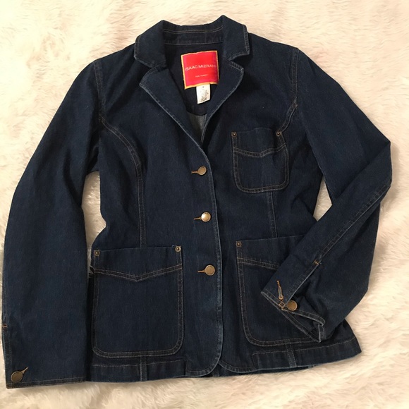 Isaac Mizrahi for Target blue jean blazer  nwot - Picture 2 of 8